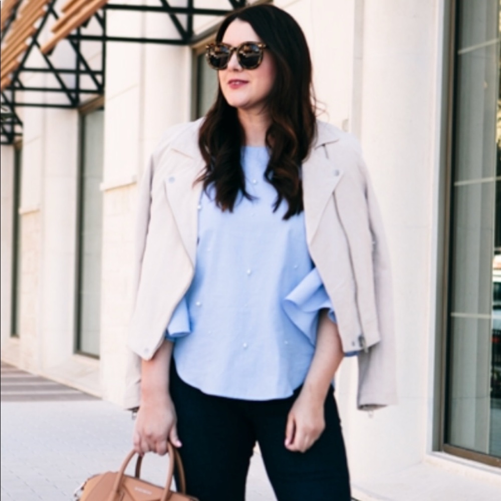 LOFT Pearl-Studded Blouse